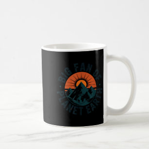 Taza De Café Gran fan del planeta tierra retro 70s arcoíris tie