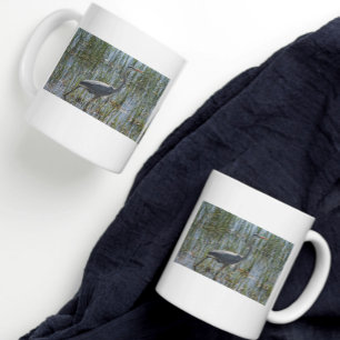 Taza De Café Gran foto de garza azulada en la naturaleza
