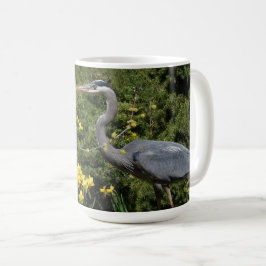 Taza De Café Gran garza azul con daffadoils