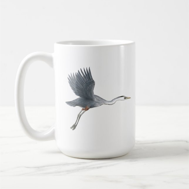 Taza De Café Gran garza azul despegando de la barba (Izquierda)
