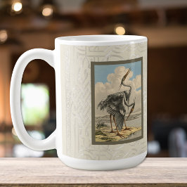 Taza De Café Gran Garza Azul Vintage Ornitología Dramática Ave