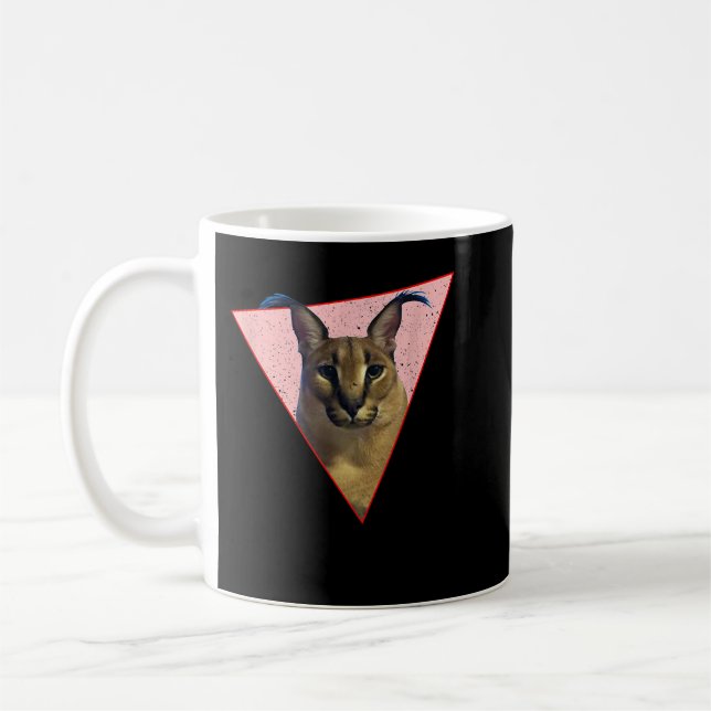 Taza De Café Gran gato gracioso de Floppa Meme (Izquierda)