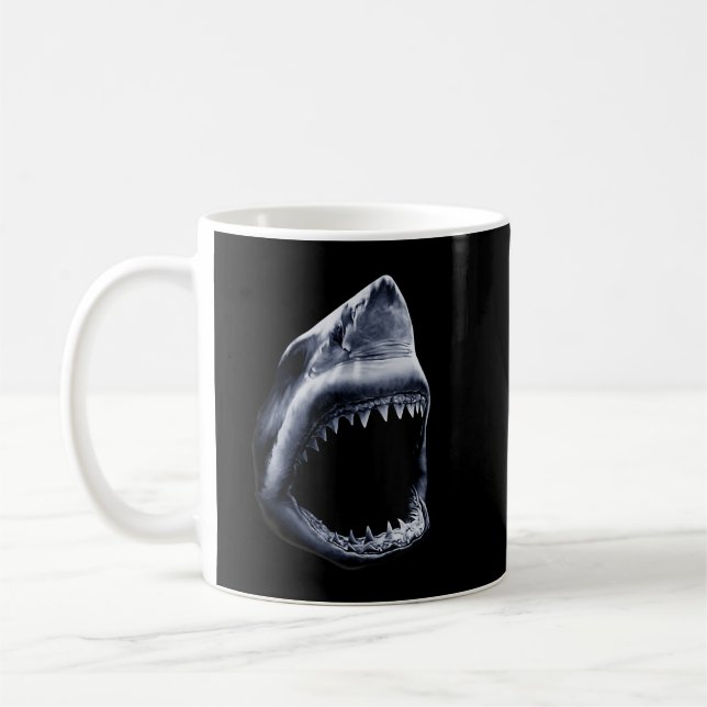 Taza De Café Gran Gigante de la marea negra del tiburón Wh (Izquierda)