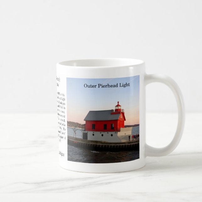 Taza De Café Gran Haven South Pierhead Lights (Derecha)