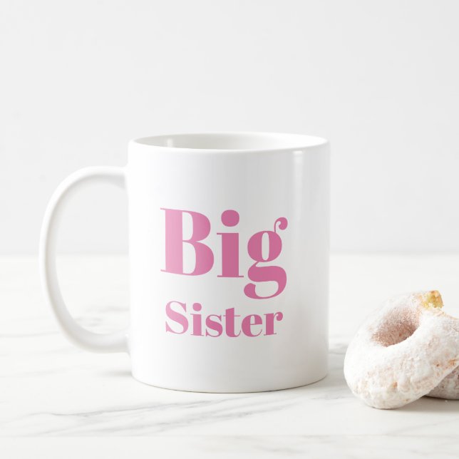 Taza De Café Gran Hermana Cartas Rosa chica blanco (Con donut)