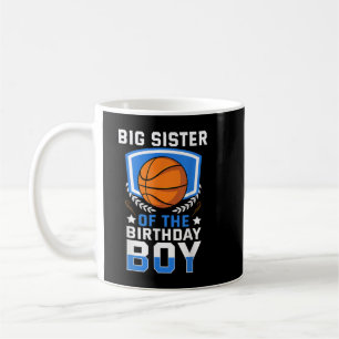 Taza De Café Gran Hermana De La Familia De Baloncesto De Cumple