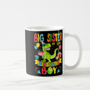Taza De Café Gran Hermana Del Nacimiento Niño Dinosaur T-rex Bi