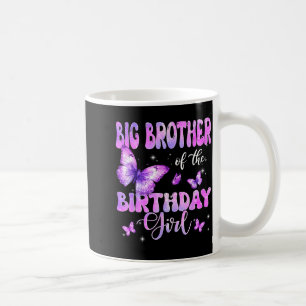 Taza De Café Gran Hermano De La Mariposa Cumpleañera Familia