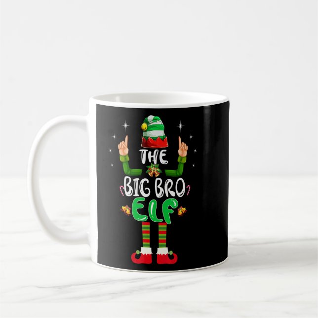 Taza De Café Gran Hermano Elf Navidades de grupo familiar coinc (Izquierda)