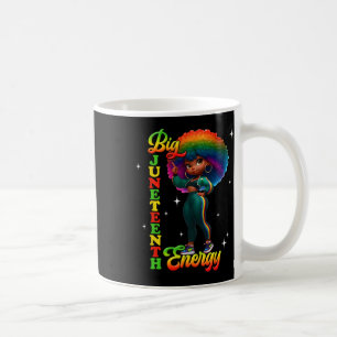 Taza De Café Gran Junetdecia de Energía Reina Afroamericana Neg