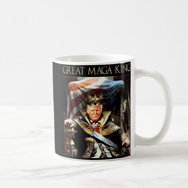 Taza De Café Gran Mega Rey Bandera de Estados Unidos Orgulloso  (Derecha)