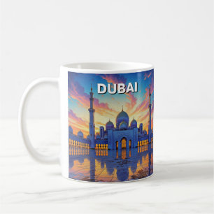 Taza De Café Gran Mezquita de Dubai UAE Atardecer