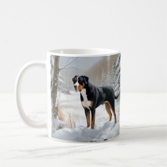 Taza De Café Gran Montaña Suiza deja que nieve Navidades (Izquierda)