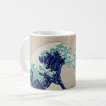 Taza De Café Gran Ola de Hokusai en Kanagawa. Arte japonés vint<br><div class="desc">Katsushika Hokusai "La gran ola de Kanagawa" taza de café. Ilustracion náutico japonés vintage.</div>