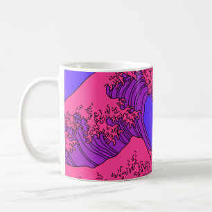 Taza De Café Gran ola en estilo de arte pop de vaporwave. Ver d