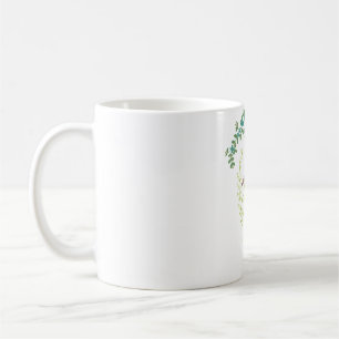 Taza De Café Gran patrón de ave floral de Egret
