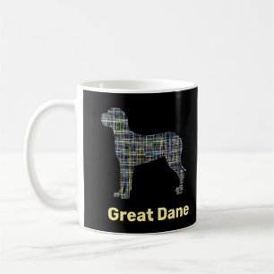 Taza De Café Gran Perro danés amarillo y negro línea de café ta