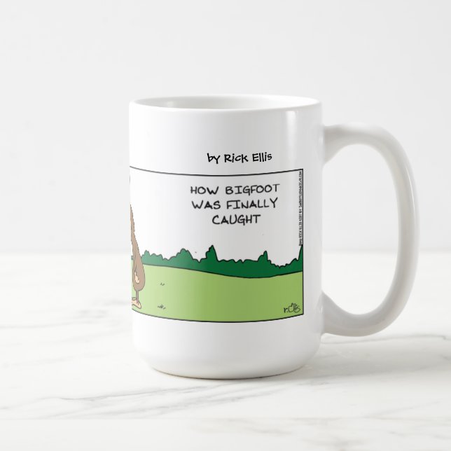 Taza De Café Gran Pie Divertido Atrapado (Derecha)