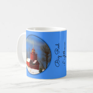 Taza De Café Gran pintura de faro rojo - Arte original