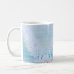 Taza De Café Gran pluma blanca