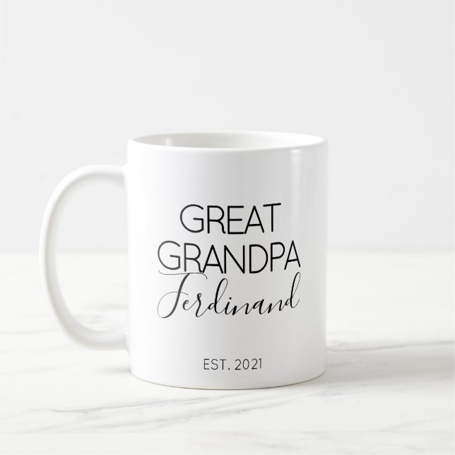 Taza De Café Gran regalo de Invitación de embarazo de nombre de (Izquierda)