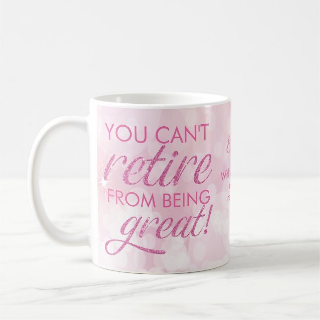 Taza De Café Gran retiro rosa glamoroso de retiro (Izquierda)