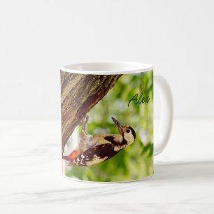 Taza De Café Gran retrato de ave del pico picapinos