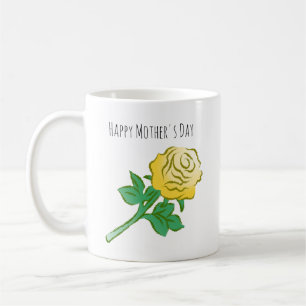 Taza De Café Gran Rosa Amarilla Hermosa