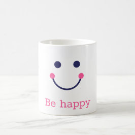 Taza De Café Gran sonrisa, sé feliz, personalizado, tu nombre