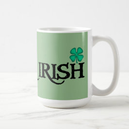 Taza De Café Gran tazón verde de Irlanda negra