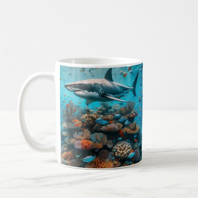 Taza De Café gran tiburón blanco (Izquierda)