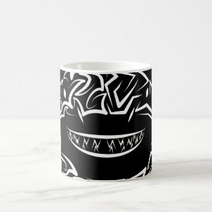 Taza De Café Gran tiburón blanco y negro tribal