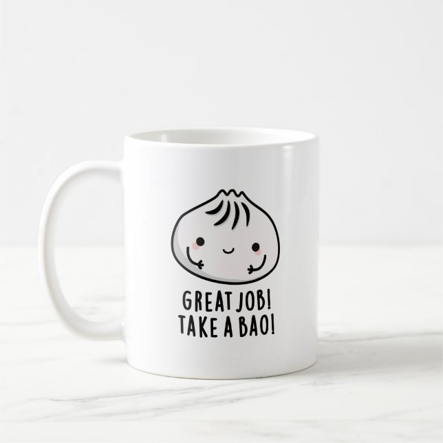 Taza De Café Gran Trabajo Lleva A Bao Divertido Dimsum Pun (Izquierda)