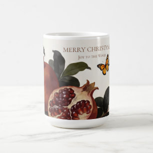 Taza De Café Granada Botánica Navidad,Fruta Vintage