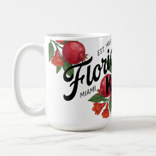 Taza De Café Granada Botánica Vintage de Florida Miami Fruta