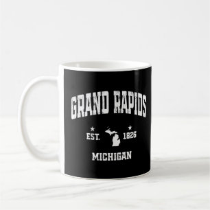 Taza De Café Grand Rapids Michigan MI Vintage Flag Athletic Thr