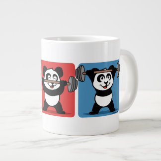 Taza De Café Grande 1-2-3 Panda de elevación de pesas