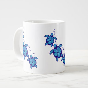 Taza De Café Grande 3 tortugas azules de Honu