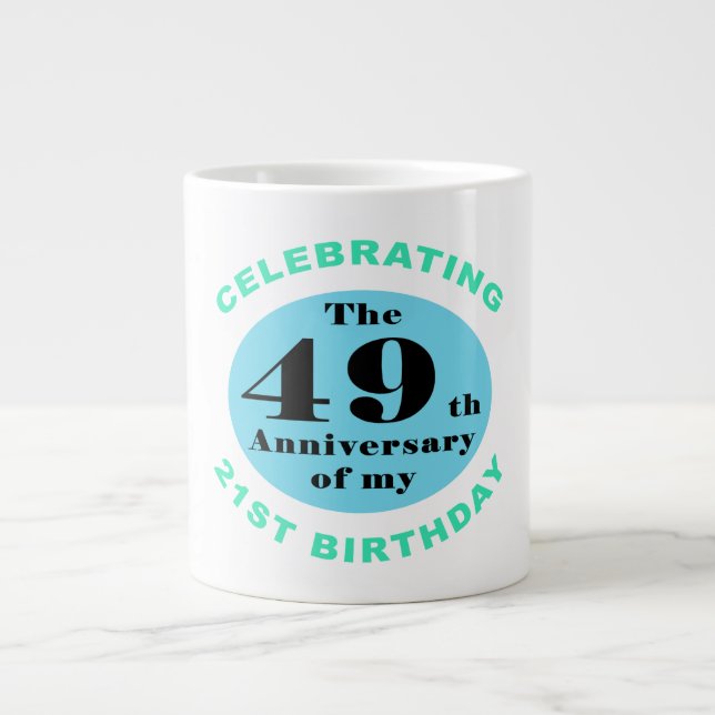 Taza De Café Grande 70.º humor de cumpleaños (Frente)