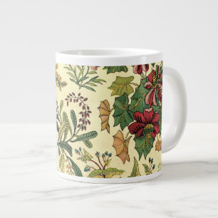 Taza De Café Grande Abundancia floral pasada de moda