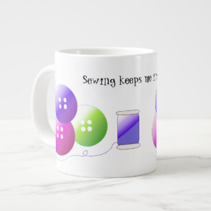 Taza De Café Grande Accesorios de costura con dicho lindo