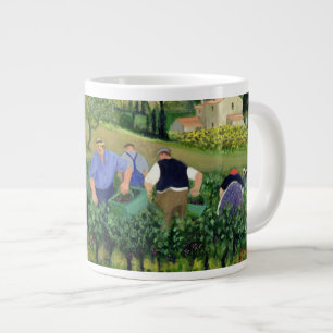 Taza De Café Grande Aceitunas y girasoles del viñedo