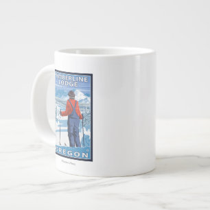 Taza De Café Grande Admiración del esquiador - casa de campo del