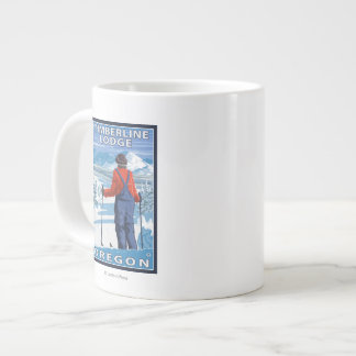 Taza De Café Grande Admiración del esquiador - casa de campo del