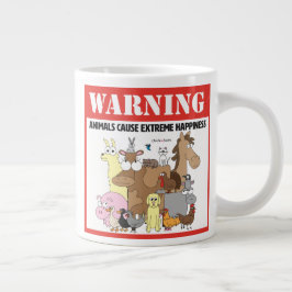 Taza De Café Grande Advertencia: Los mascotas causan felicidad extrema