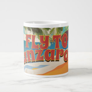 Taza De Café Grande Afiche de la cosecha de Lanzarote