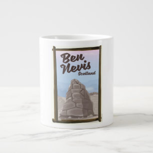 Taza De Café Grande Afiche de viaje de Ben Nevis Scotland