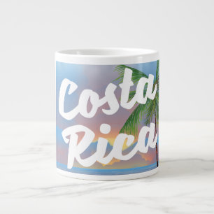 Taza De Café Grande Afiche de viaje de Costa Rica Beach