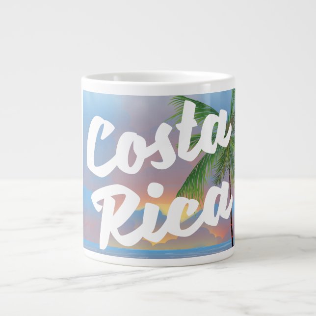 Taza De Café Grande Afiche de viaje de Costa Rica Beach (Frente)