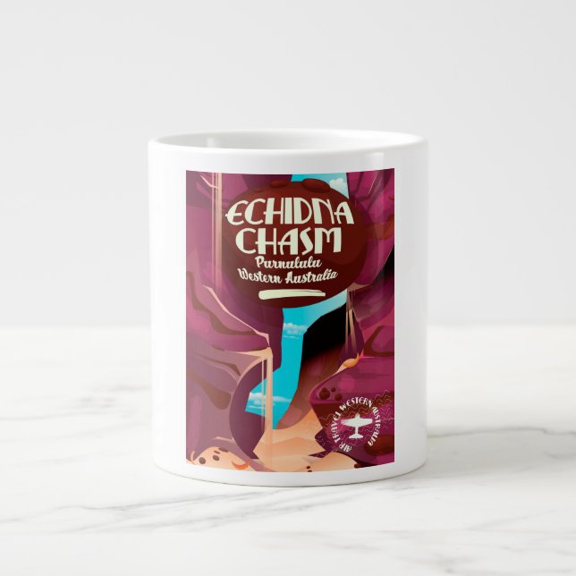 Taza De Café Grande Afiche de viaje de Echidna Chasm personalizado (Frente)